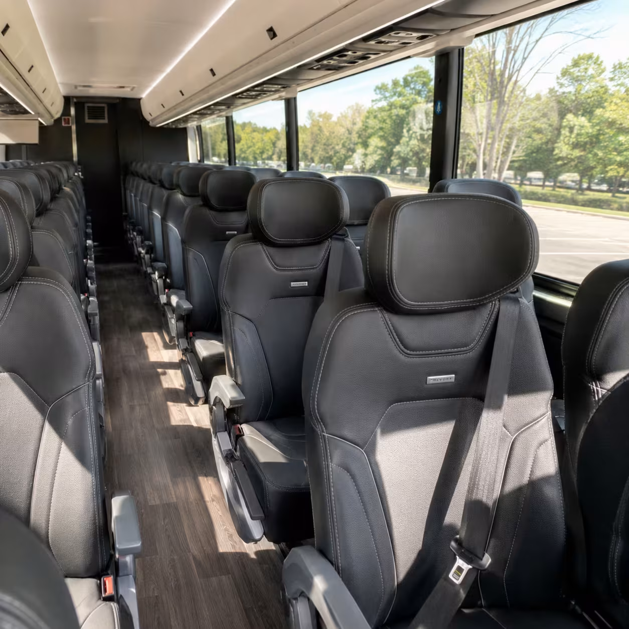 56 passenger charter bus interior
