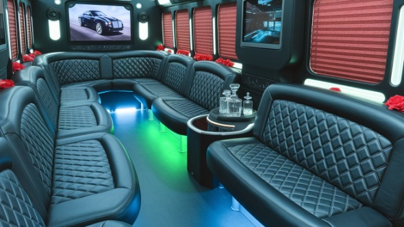 party bus rental interior concord